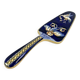 Antique Gien Renaissance cake shovel, blue background, 1941/1950