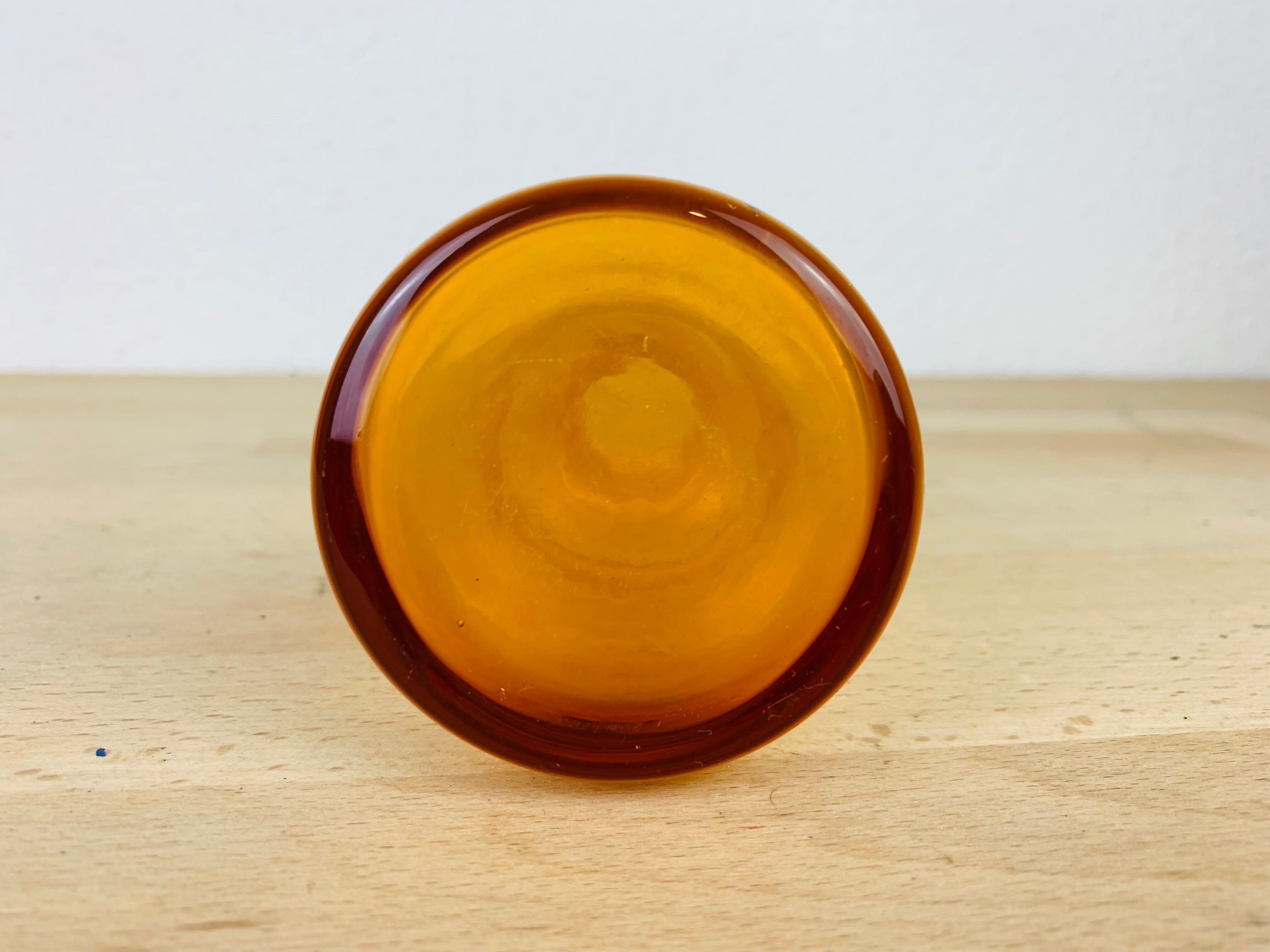 Scandinavian vase Riihimaki amber glass