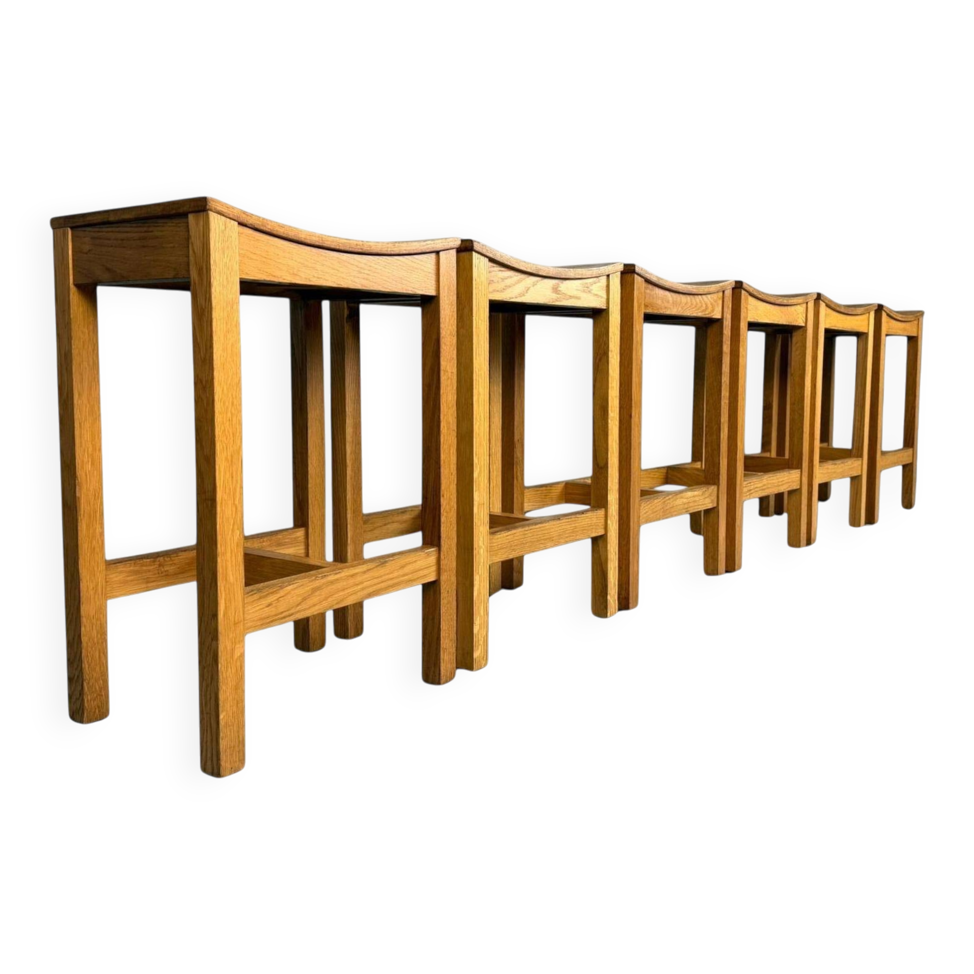 Set of 2 Japandi oak stools by Jonas Lindvall for David Design 1990s