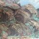 Ancient table, marine landscape, signed 20th century.