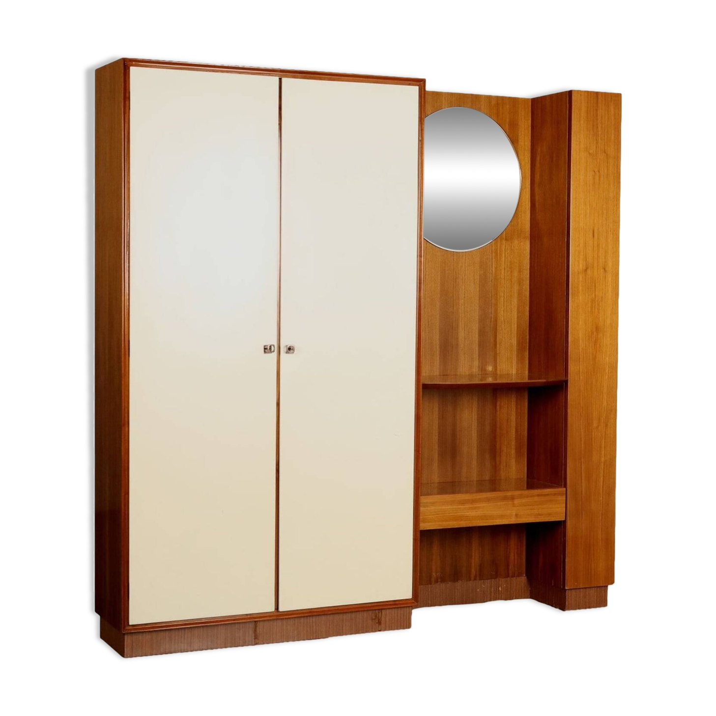 Vintage 1960s mahogany-veneered polyester entryway furniture