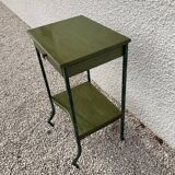 Iron and green wood bedside