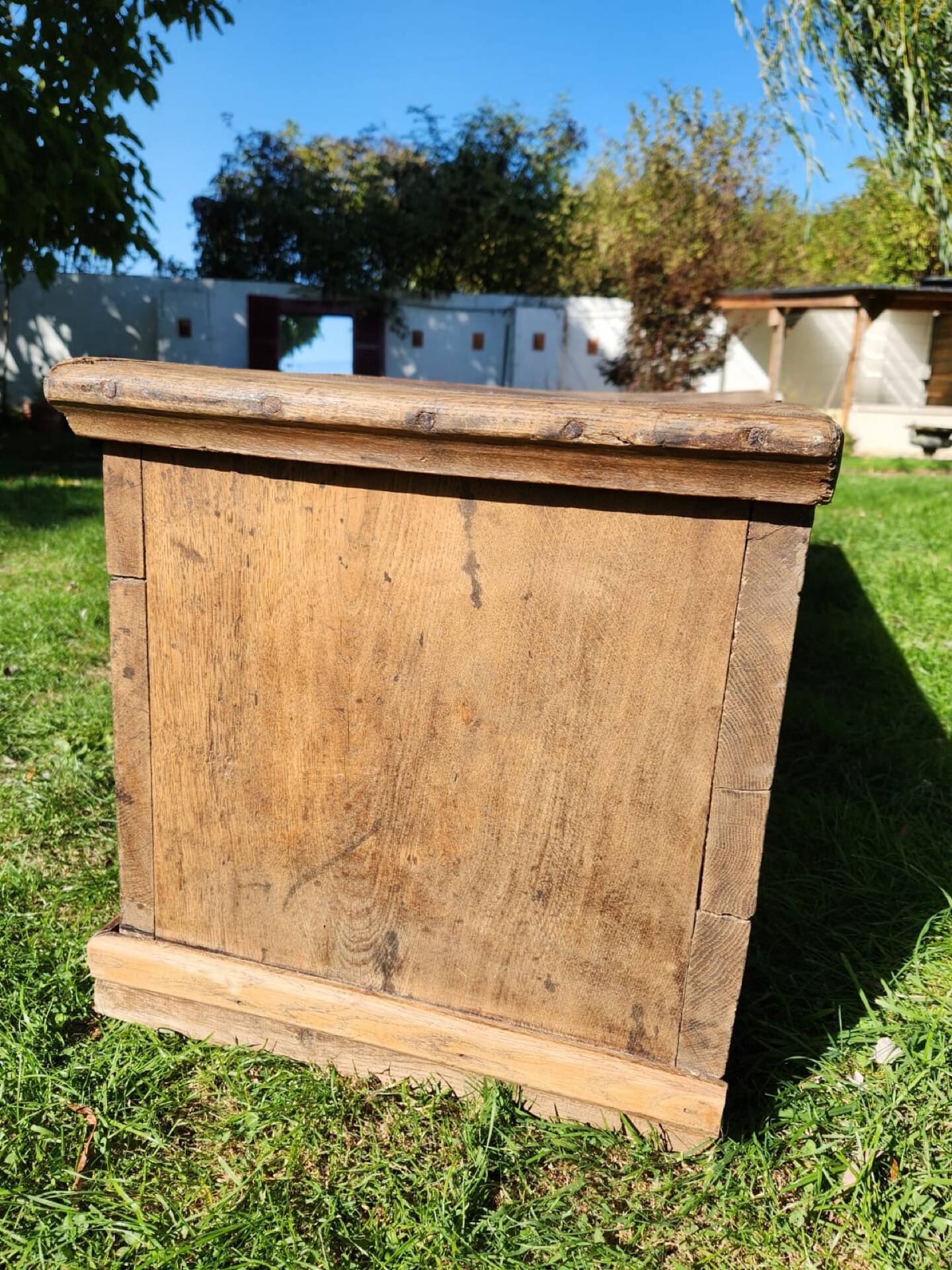Bench / antique chest in solid oak - 196cm