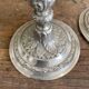 Antique silver-plated metal candlesticks