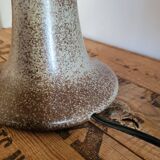 Stoneware and rattan lamp