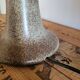 Lampe en grès et rotin