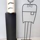 Beige Varnished Metal and Brass Umbrella Stand Attr. to Fornasetti
