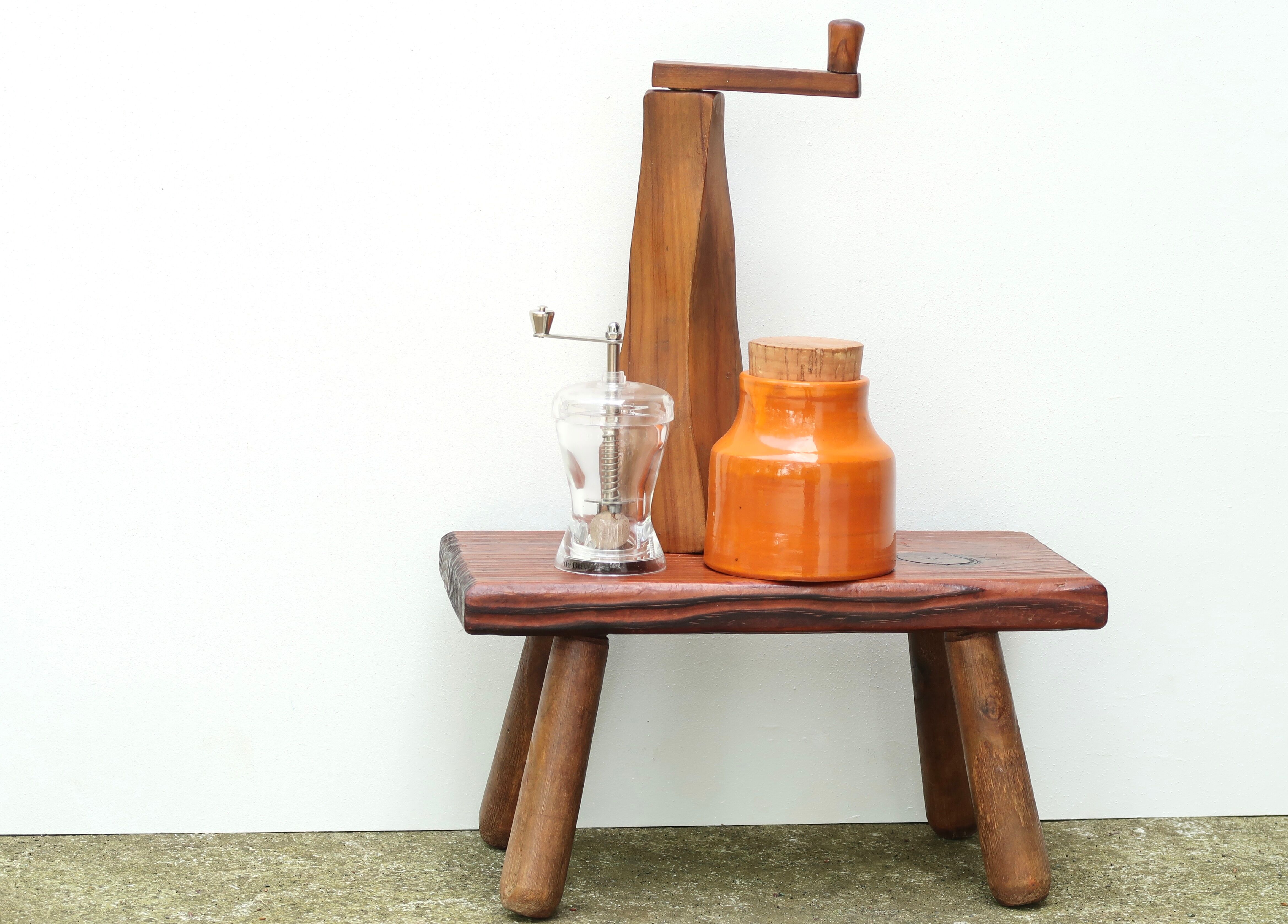 Wooden pepper mill, free-form, 70s
