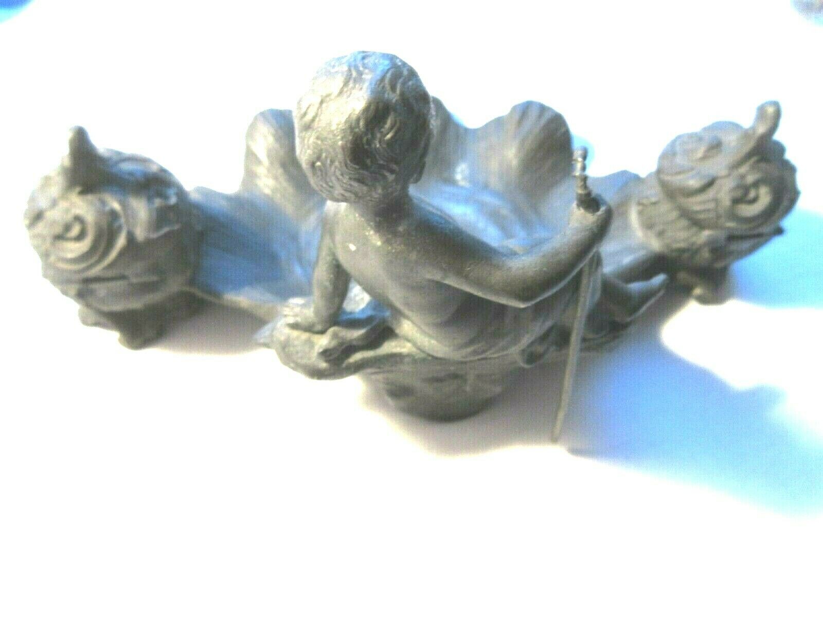 Double ink out 19th in tin signed J. GARNIER: The Cherub fisherman