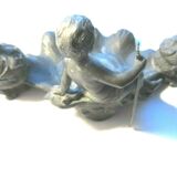 Double ink out 19th in tin signed J. GARNIER: The Cherub fisherman