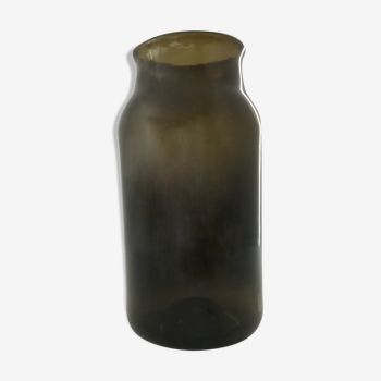 Green smoked glass vase