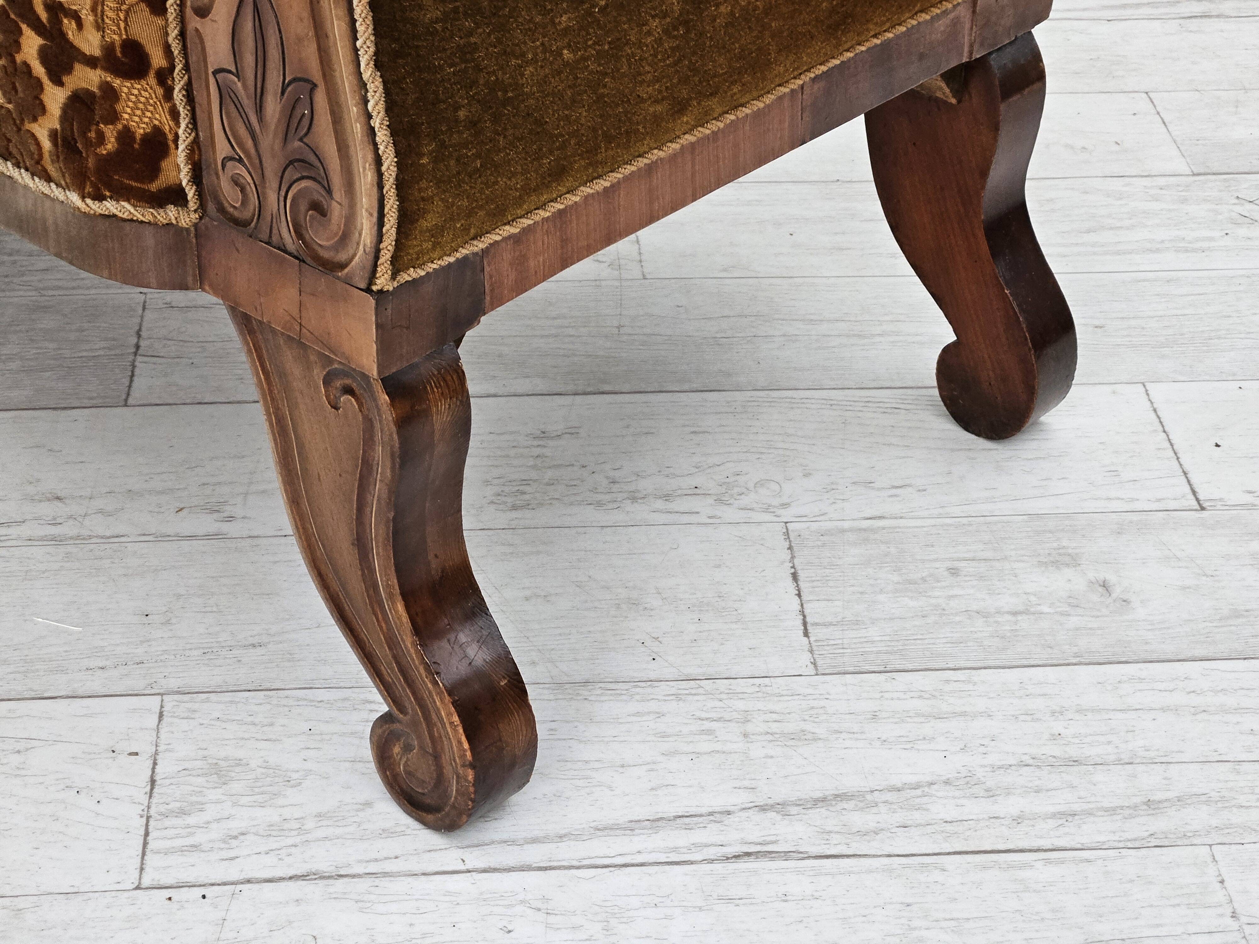 Années 1930, canapé danois 2 places, bois de frêne, état d'origine.