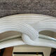 Vintage Art Deco style mirror in stained white wood.
