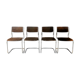 Series of 4 vintage tubular chairs 70