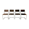 Series of 4 vintage tubular chairs 70