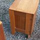 Pair of vintage bedside tables in blond and gilded oak from the 50s