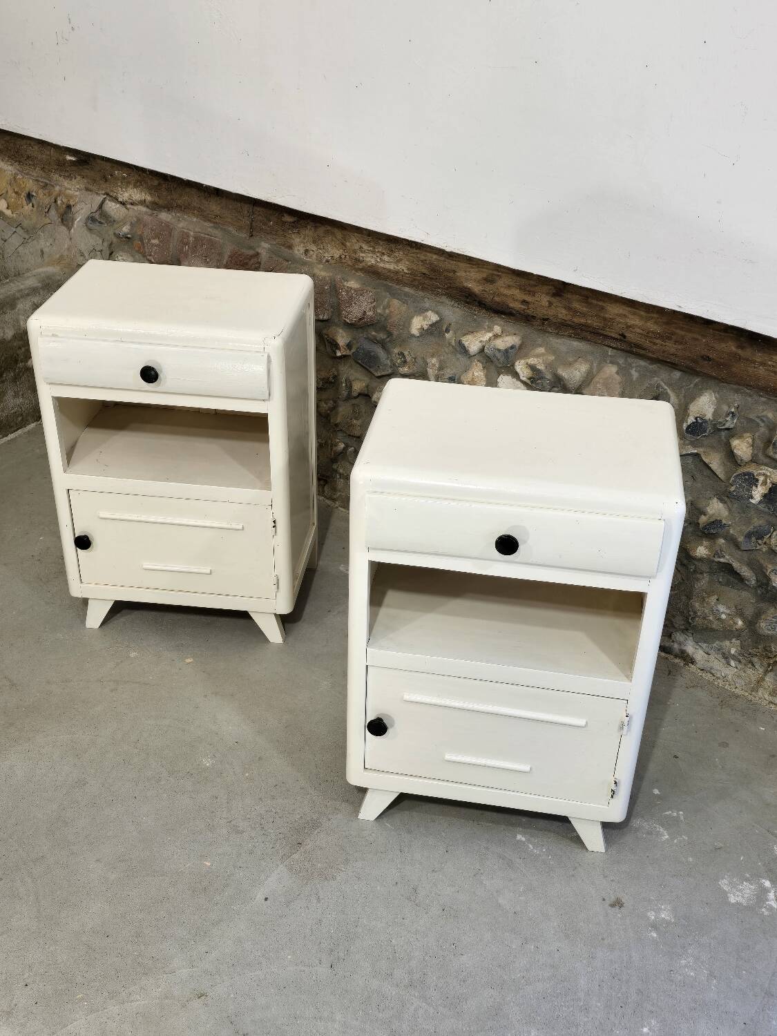 Pair of white Mado bedside tables
