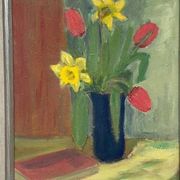 Swedish Oil on Panel “Spring Bouquet” by K Lundquist, Vintage & Framed 40×48cm