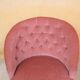 Fauteuil « crapaud » capitonné vintage vieux rose