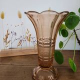 Large pink art deco vase