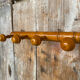 Vintage Bamboo Style Wall Coat Rack x4 Wooden Hanger #E430