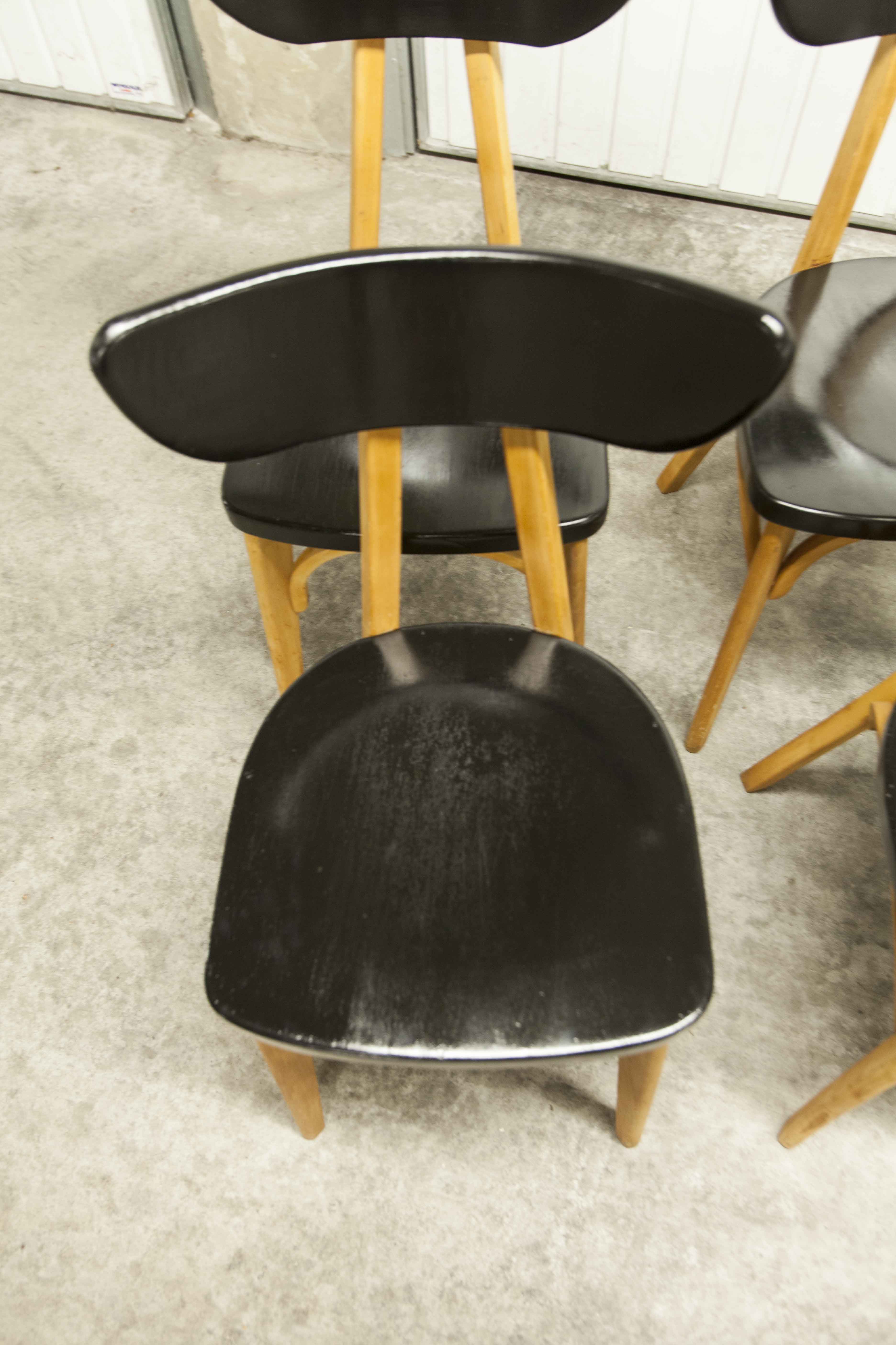 Set of 6 restored Luterma "banana" chairs