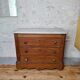 Small miniature table chest in oak and marble.