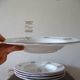 Kg luneville "réverbère" 5 deep plates earthenware hand-painted flowers ø 25 cm