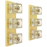 Exclusive wall sconces in crystal and brass by Peill & Putzler, Germany.