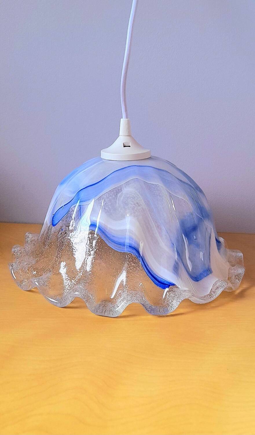 Murano blown glass jellyfish pendant light