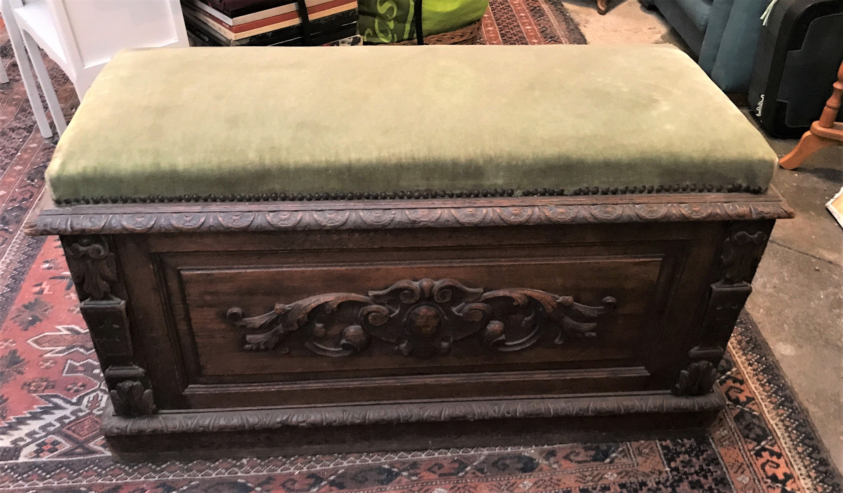 Gothic-style carved chest