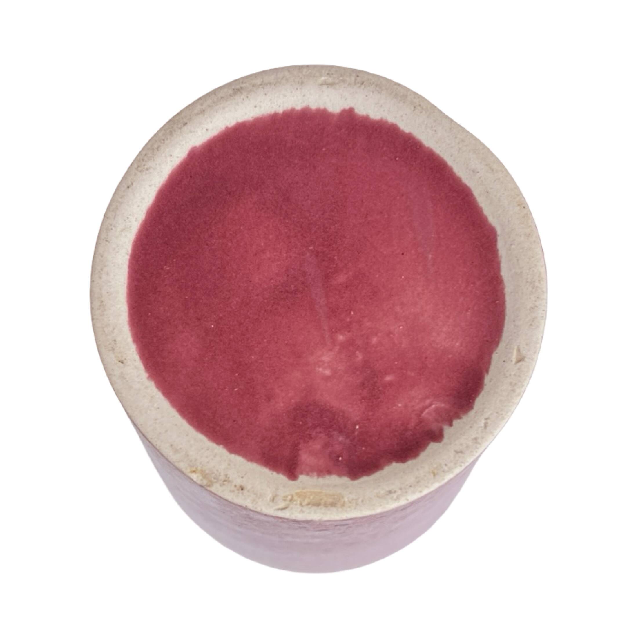 Burgundy ceramic vase MF Design, Germany 1980s.