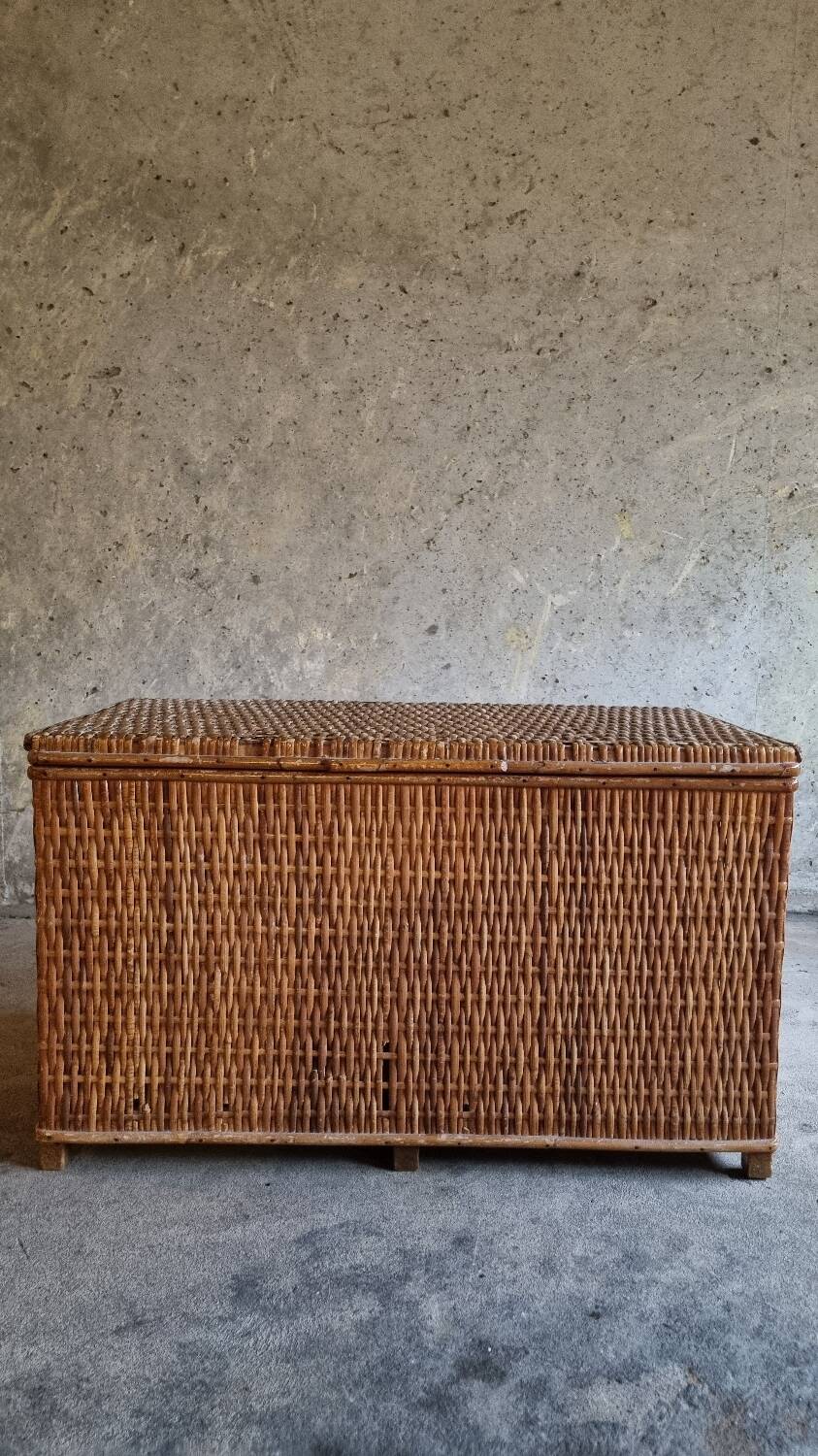 Vintage rattan trunk