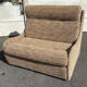 Fauteuil convertible vintage en tissu beige et marron