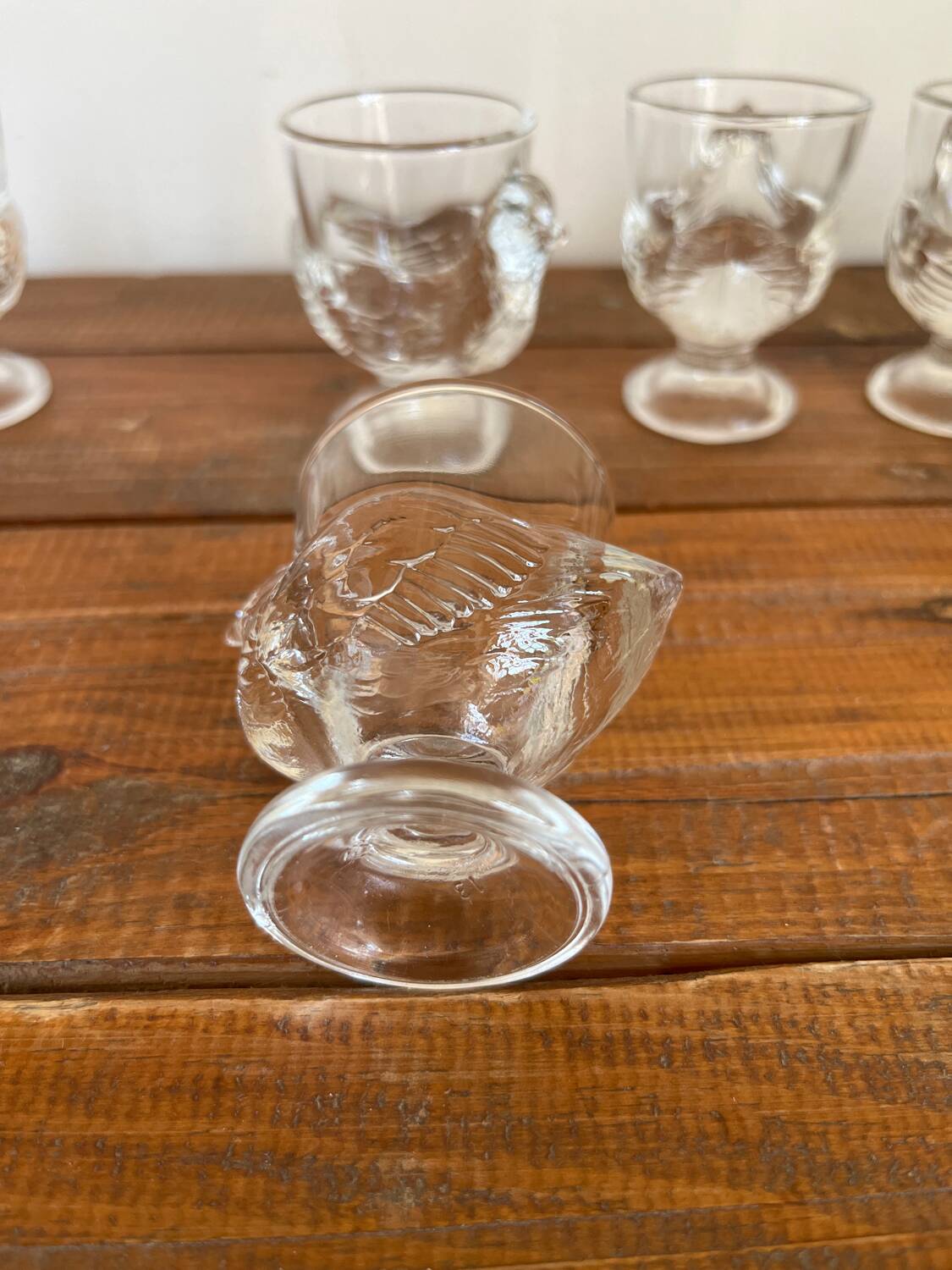 6 glass egg cups