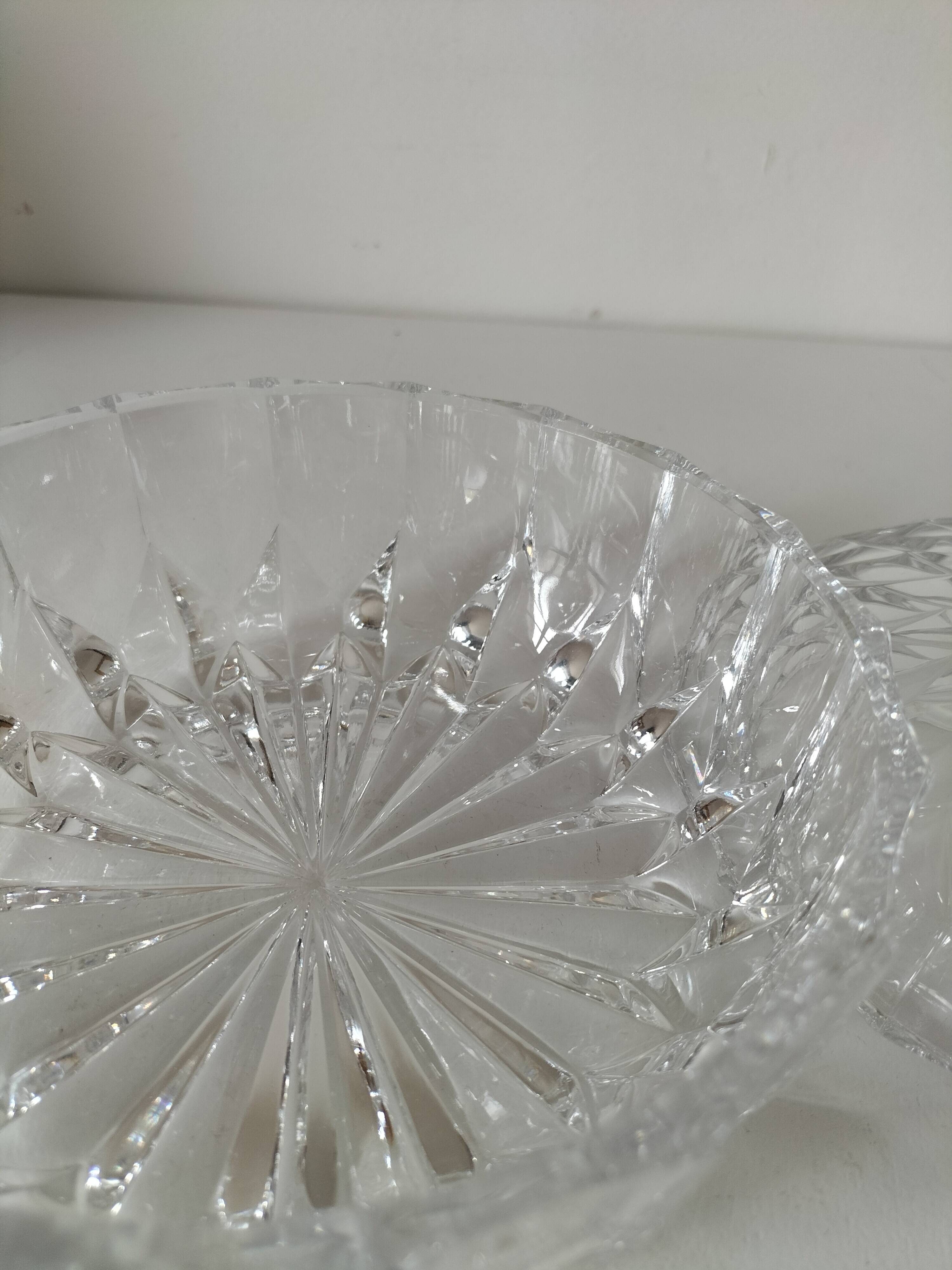 Large vintage pressed glass candy box – diamond pattern