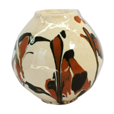 Round vase / signature fm / 1970s / mid-century / modernist / french ceramics