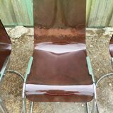 Chairs in plexiglas with chrome metal base