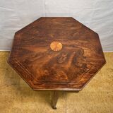Table d'appoint octogonale en palissandre incrusté de style Édouardien, 1880-1910
