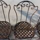 Série de 4 chaises de jardin en fer forgé