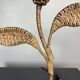Large midcentury rattan wicker flower table lamp, 1960s