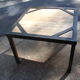 Industrial-style steel and wood coffee table or side table
