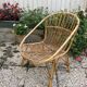 Set of 3 vintage rattan armchairs