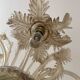 Vintage Venetian chandelier in Murano glass dusted with gold (6 arms)