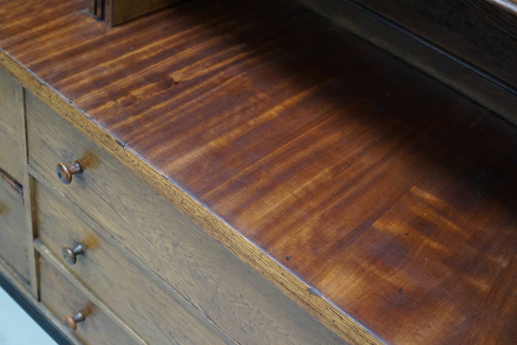 Large Antique Art Deco German Oak Chocolate Shop Cabinet, 1920s