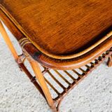 Bamboo and rattan side table, Italy, circa 1960s