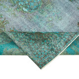 Handmade oriental 1980s 162 cm x 288 cm turquoise carpet