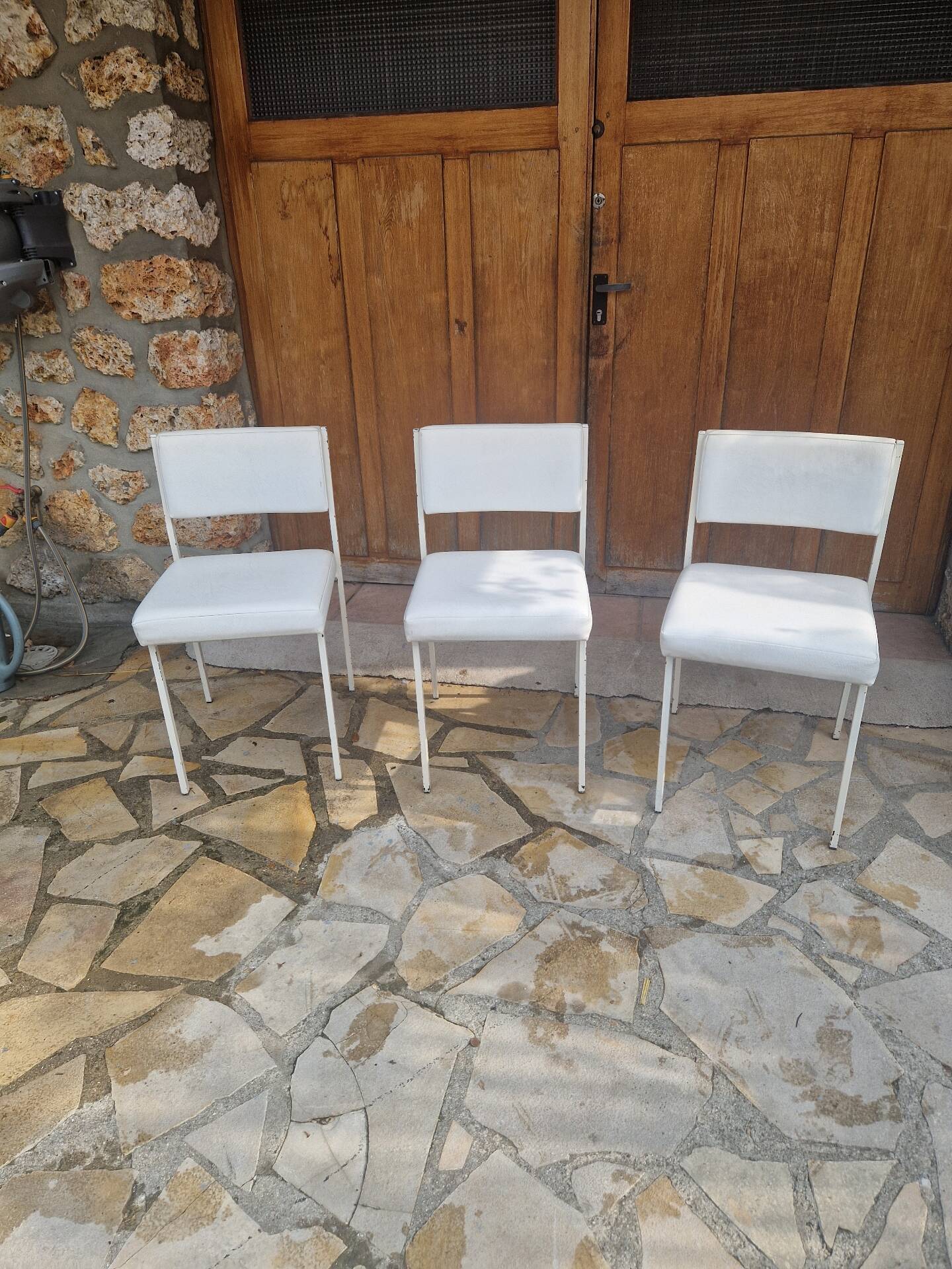 Vintage faux leather chairs