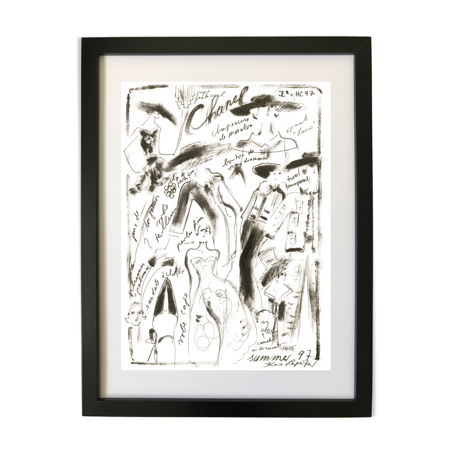 Dessin de karl lagerfeld pour chanel