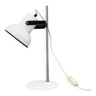 Lampe de table vintage en métal blanc, Tchécoslovaquie